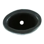 Barro negro mini flower pot, 'Oval & Half Diamonds' - Mexican Handmade Barro Negro Black Ceramic Mini Flower Pot