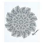 Coloring postcards, 'Relaxing Leaves' (Pair) - Mexican Mandala Coloring Postcards with Leaf Motifs (Pair)