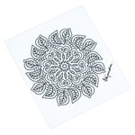 Coloring postcards, 'Relaxing Leaves' (Pair) - Mexican Mandala Coloring Postcards with Leaf Motifs (Pair)