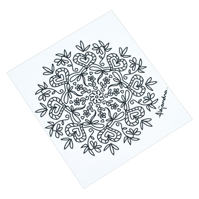 Malpostkarten, (Paar) - Mexikanische Mandala-Ausmalpostkarten mit Blattmotiven (Paar)