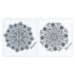 Coloring postcards, 'Tender Emotions' (Pair) - Mandala Coloring Postcards from Mexico (Pair)