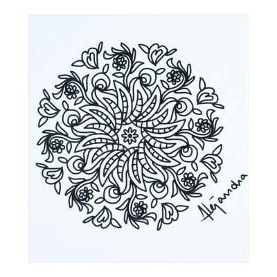 colouring postcards, 'Tender Emotions' (Pair) - Mandala colouring Postcards from Mexico (Pair)