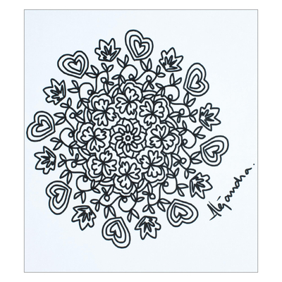 Malpostkarten, (Paar) - Mandala-Ausmalpostkarten mit Herz- und Blattmotiven (Paar)
