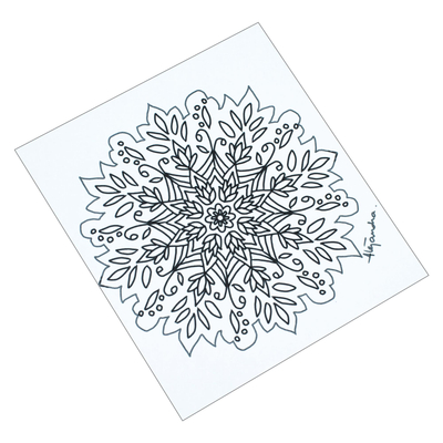colouring postcards, 'Loving Spirituality' (Pair) - Mandala colouring Postcards with Heart and Leaf Motifs (Pair)