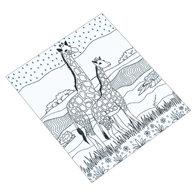 colouring postcards, 'Relaxing Wildlife' (Pair) - Mexican colouring Postcards with Wildlife Theme (Pair)