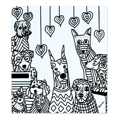 Malpostkarten, (Paar) - Malpostkarten zum Thema mexikanischer Hund (Paar)