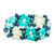 Ring aus Glasperlen - Mexikanischer Glasperlenring mit Aquamarinblüten