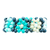 Glass beaded ring, 'Little Aquamarine Blooms' - Mexican Glass Beaded Ring with Aquamarine Flowers