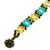 Glass beaded bracelet, 'Turquoise Sparks' - Handcrafted Glass Beaded Bracelet with Floral Motifs (image 2c) thumbail