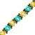 Glass beaded bracelet, 'Turquoise Sparks' - Handcrafted Glass Beaded Bracelet with Floral Motifs (image 2d) thumbail