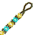 Glass beaded bracelet, 'Turquoise Sparks' - Handcrafted Glass Beaded Bracelet with Floral Motifs (image 2e) thumbail