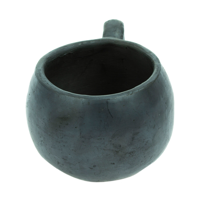Barro negro mug, 'Warm Tradition' - Mexican Handcrafted Barro Negro Mug