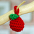 Crocheted charm, 'Cute Cherry' - Cherry Crocheted Charm for Handbags Handmade in Mexico