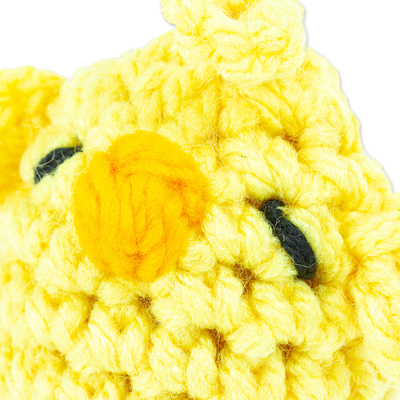 Crocheted charm, 'Cute Chick' - Chick-shaped Crocheted Charm for Handbags Handmade in Mexico