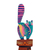 Wood bookmark, 'Reading Cat' - Teal and Pink Cat-Themed Copal Wood Bookmark from Mexico (image 2b) thumbail