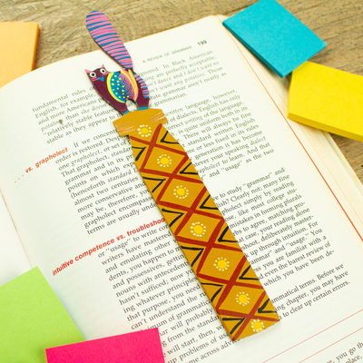 Wood bookmark, Reading Feline