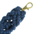 Recycled cotton keychain, 'Blue Structure' - Mexican Recycled Cotton Macrame Keychain in Blue