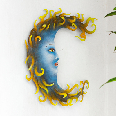 Wandkunst aus Stahl - Wandkunst aus flammendem Mondstahl, handgefertigt in Mexiko