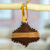 Felt ornament, 'Festive Jingle Bell' - Brown Jingle Bell Felt Ornament Handcrafted in Mexico