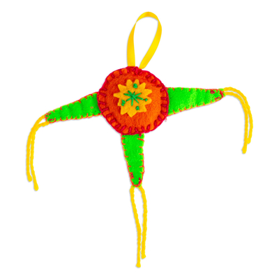 Felt ornament, 'Holiday Piñata' - Mexican colourful Piñata Ornament Handcrafted from Felt