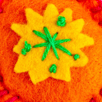 Adorno de fieltro - Adorno de piñata colorido mexicano hecho a mano de fieltro