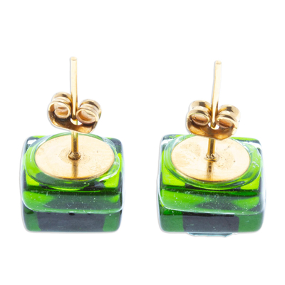 Set de regalo seleccionado - Set de regalo seleccionado con joyería de cuero y vidrio en tonos verdes