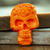 Keramikmagnet - Orangefarbener Day of the Dead Totenkopf-Keramikmagnet aus Mexiko