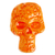 Ceramic magnet, 'Skull in Orange' - Orange Day of the Dead Skull Ceramic Magnet from Mexico
