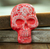 Ceramic magnet, 'Skull in Fuchsia' - Fuchsia Day of the Dead Skull Ceramic Magnet from Mexico