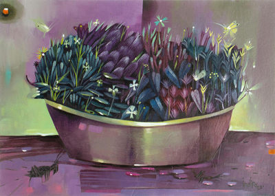 Expressionist Painting of Plants and Nature from Mexico