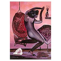 'Chamuca' (2022) - Pintura surrealista de forma femenina de México