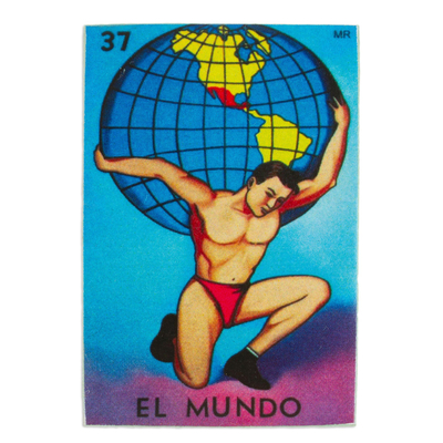 Decoupage wood magnet, 'Traditional World' - Mexican Wood Magnet with Decoupage Image