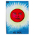 Decoupage wood magnet, 'Burning Sun' - Mexican Wood Magnet with Red Sun Decoupage thumbail