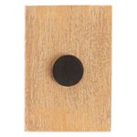 Decoupage wood magnet, 'Burning Sun' - Mexican Wood Magnet with Red Sun Decoupage