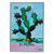 Decoupage wood magnet, 'Red Prickly Pear' - Mexican Wood Magnet with Prickly Pear Decoupage