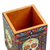 Decoupage pencil holder, 'Convenient Skull' - Pine Wood Pencil Holder with Day of the Dead Decoupage (image 2c) thumbail
