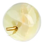 Onyx sculpture, 'Eris Apple' - Onyx and Brass Apple Sculpture from Mexico