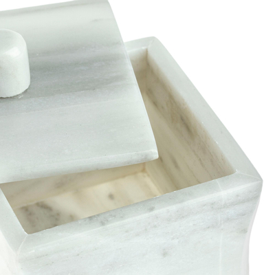 Zuckerdose aus Marmor - Zuckerdose aus hellgrauem Marmor, hergestellt in Mexiko