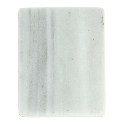 Marble sweetener holder, 'Marble Ambrosia' - Mexican Pale Grey Sweetener Holder Made from Marble