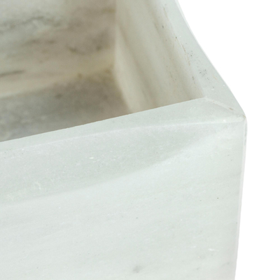 Marble sweetener holder, 'Marble Ambrosia' - Mexican Pale Grey Sweetener Holder Made from Marble