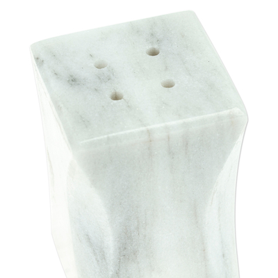 Salero de mármol - Salero de mármol gris pálido hecho a mano en México