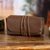 Leather clutch, 'Wrap in Espresso' - Handmade Genuine Brown Leather Travel Clutch from Mexico