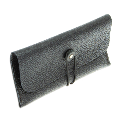 Leather sunglasses case, 'Guarded Eyewear' - Artisan Crafted Soft Genuine Leather Eye and Sunglasses Case
