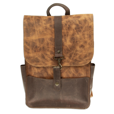 Artisan Crafted Genuine Leather Backpack from Mexico