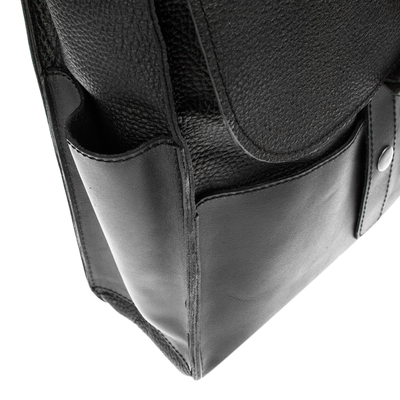 Lederrucksack - Handgefertigter Rucksack aus echtem schwarzem Leder aus Mexiko