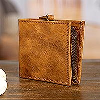Ledergeldbörse „Toasted Sienna“ – Handgefertigte Brieftasche aus echtem Leder, hergestellt in Mexiko