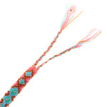 Cotton wristband bracelet, 'Mint Diamonds' - Handwoven Cotton Wristband Bracelet with a Geometric Pattern