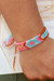 Cotton wristband bracelet, 'Pink Geometry' - Handwoven Cotton Wristband Bracelet with Geometric Motifs (image 2j) thumbail