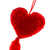 Wool felt and cotton ornament, 'Little Candy Apple Heart' - Candy Apple Wool Felt Ornament with Cotton Embroidery