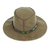 sombrero de cuero - Sombrero de cuero verde oliva hecho a mano de México